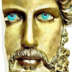 Grecian Golden Chic Pillar Candle Art-Smells‎ of fig and ocean essence